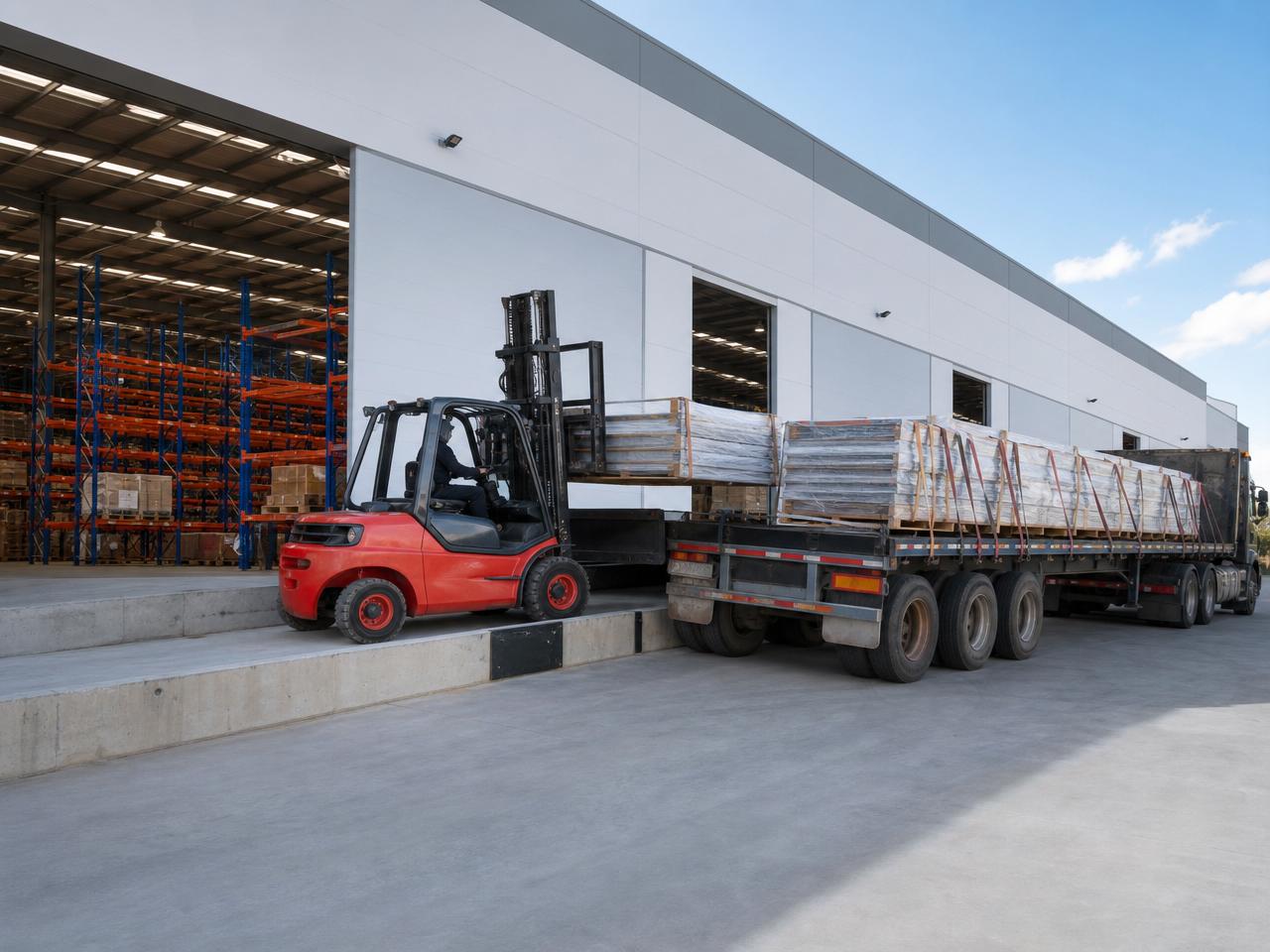 Flatbed side-unload ramp access